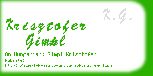 krisztofer gimpl business card